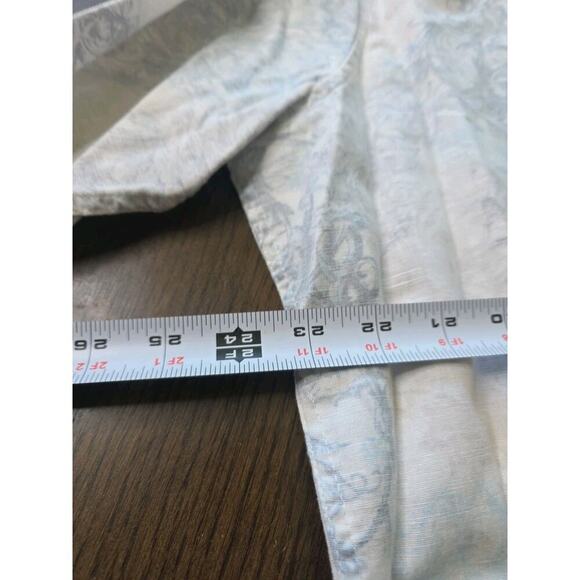 INC International Concepts men size XL long sleeve button up Blue floral linen - Picture 15 of 16